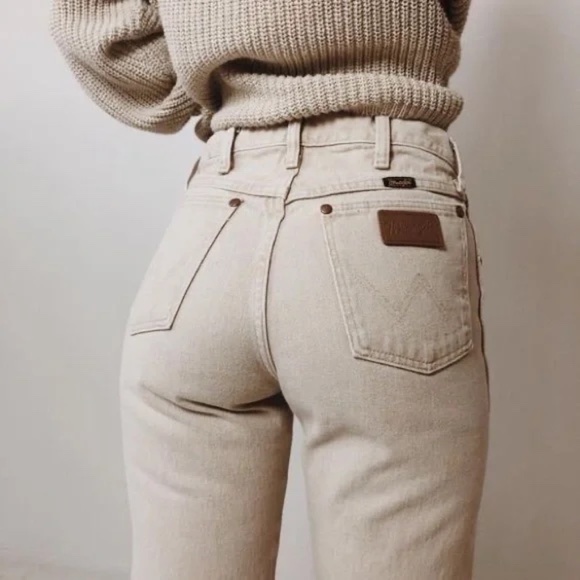 Wrangler Other - Wrangle Vintage Straight Leg High Rise Cream White Jeans